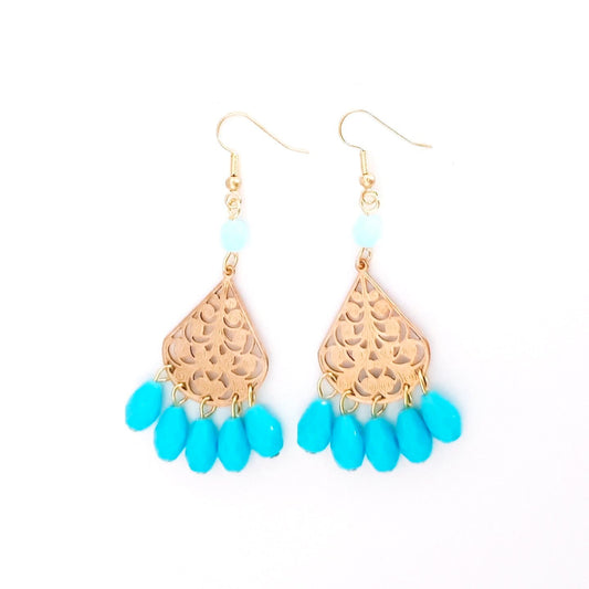 DIY Earring Boho Florentine Drop Turquoise with Bonus Step by Step Video Tutorial
