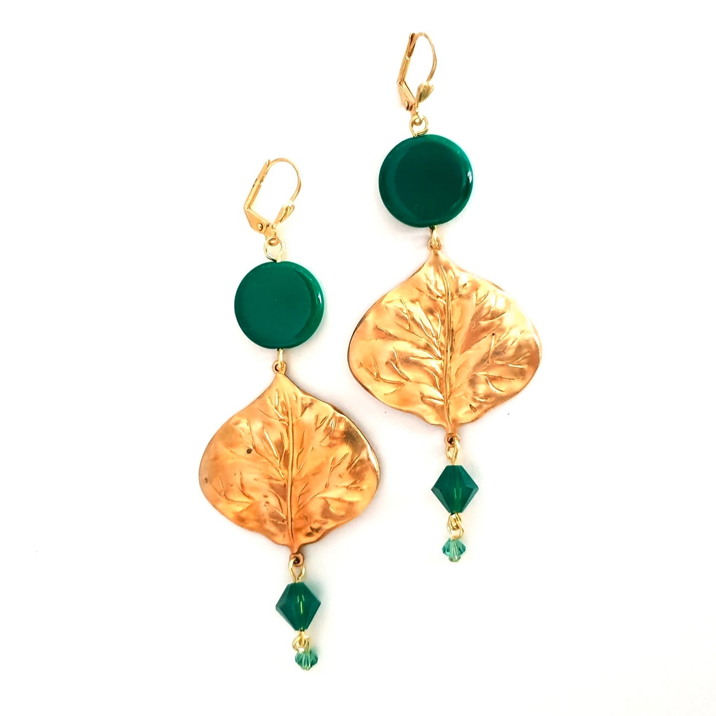 DIY Earring Leaf Drop Green with Bonus Step by Step Video Tutorial