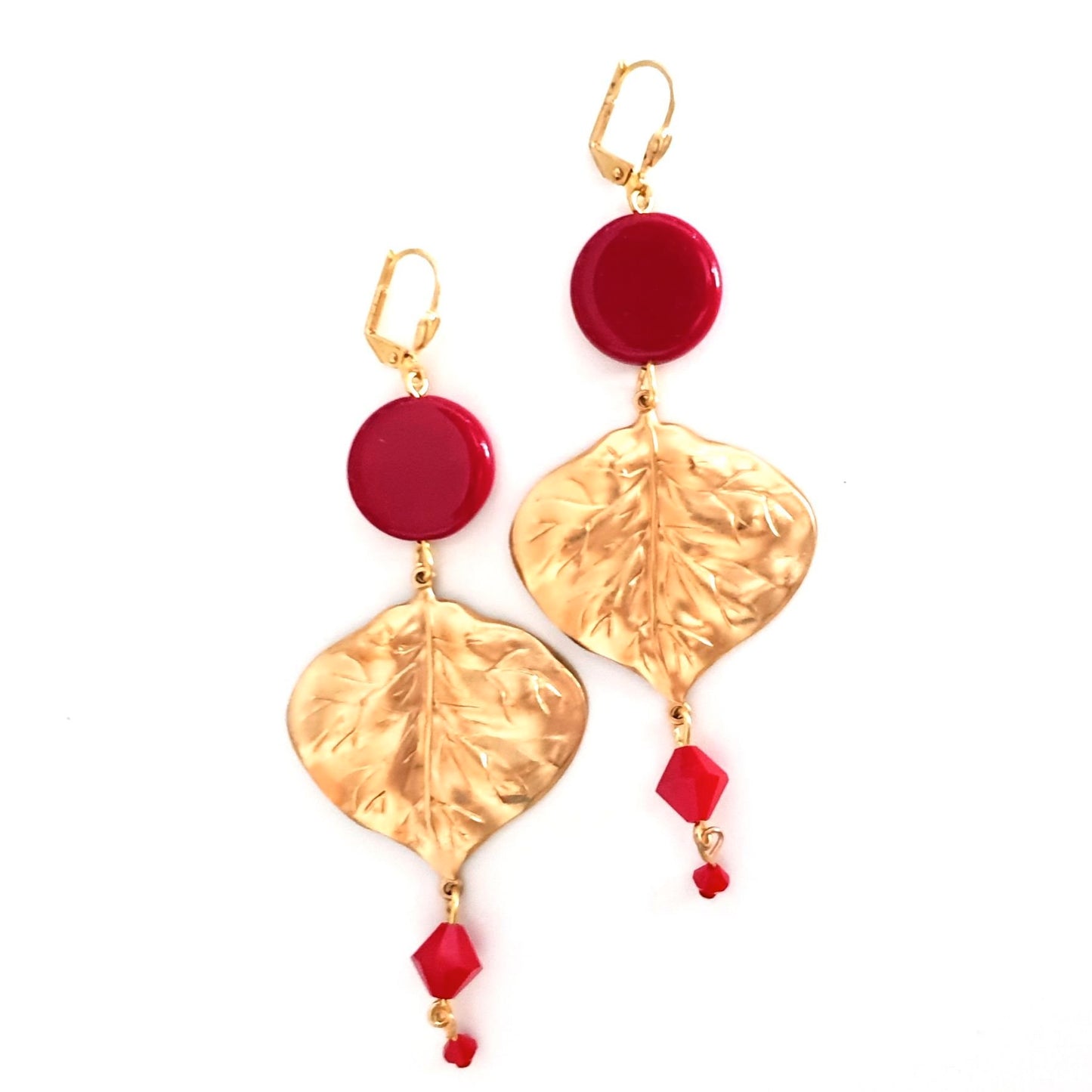 DIY Earring Leaf Drop Red with Bonus Step by Step Video Tutorial