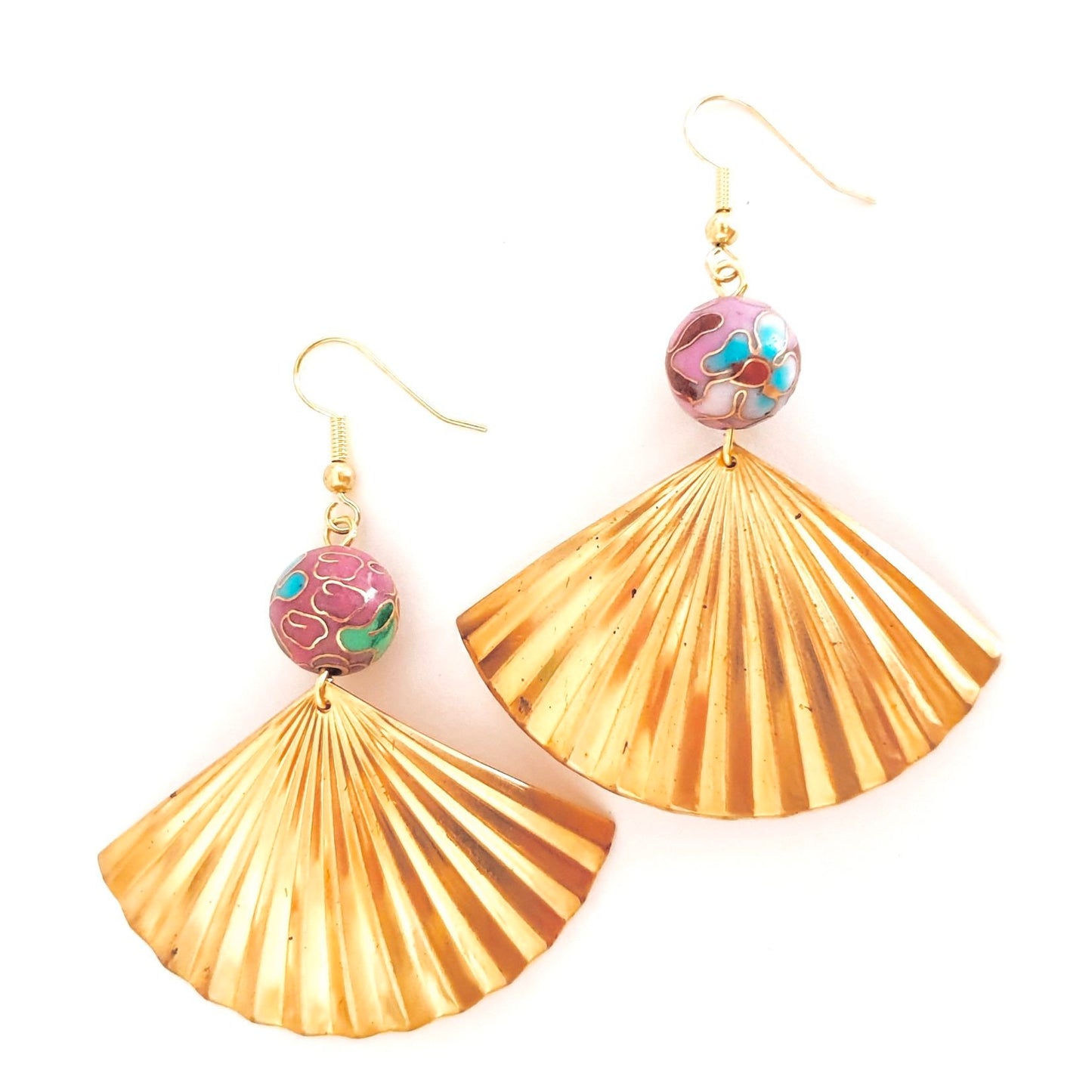 DIY Earring Oriental Fan Mauve with Bonus Step by Step Video Tutorial