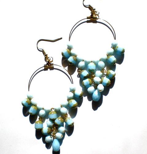 DIY Beaded Gypsy Crystal Hoop - Turquoise 5cm