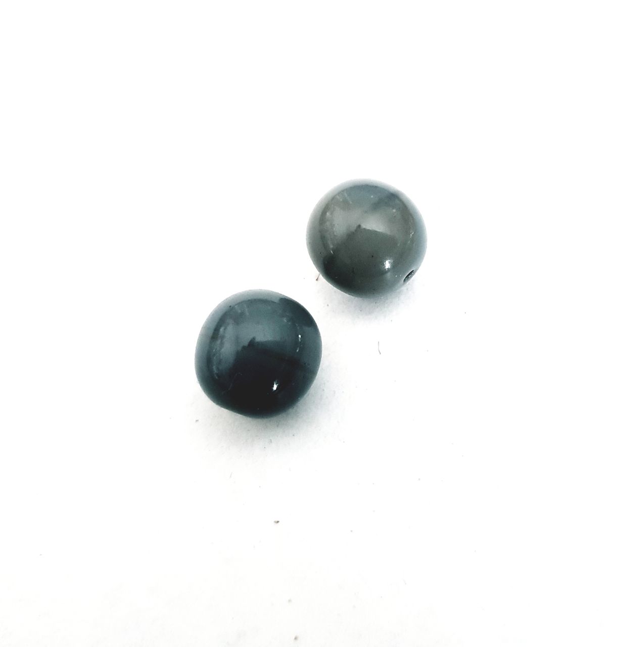 14mm Grey Round Czech Glass Bead