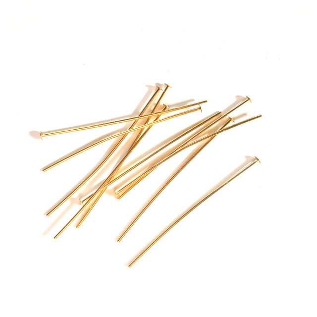 Head Pin 38mm (1 1/2") Gold Plate