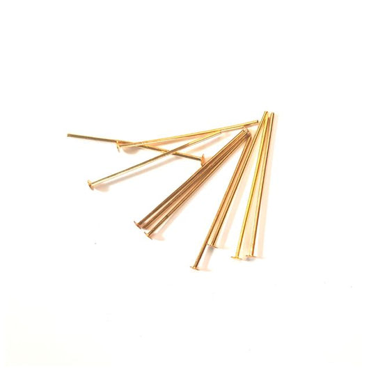 Head Pin 25mm (1") Gold Plate