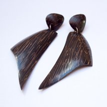 Clip On Earrings Trapezoid Concave Coconut 1980s