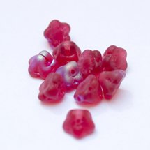 Cherry Button Flower 7mm Matt AB Czech Glass Bead