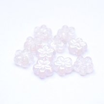 Pink Daisy 8mm AB Czech Glass Beads