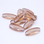 Smoke Transparent Pointed Oval Petal Spindle 16x6mm Czech Glass Bead