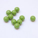 6mm Green Round Opaque Czech Glass Bead