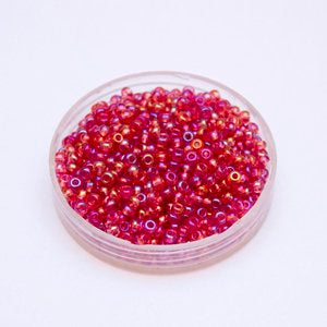 8 0 Czech Seed Bead Red AB