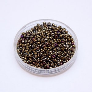8 0 Czech Seed Bead Metallic Brown Iris