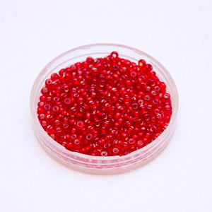 8 0 Czech Seed Bead Red Silverlined