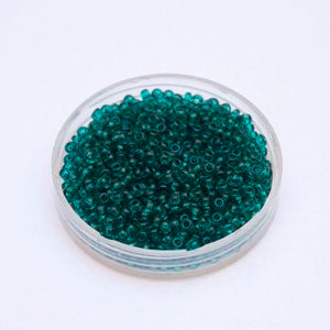 8 0 Czech Seed Bead Teal Transparent