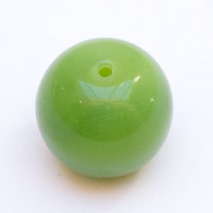 Green Round 25mm Opalino Czech Glass Bead