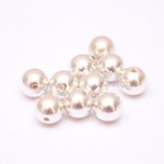 Metalised Plastic Bead Round Silver 10mm