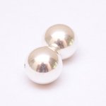 Metalised Plastic Bead Round Silver 14mm