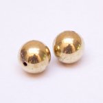 Metalised Plastic Bead Round Gold 14mm