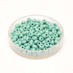 5 0 4.5mm Aqua Opaque Czech Seed Bead