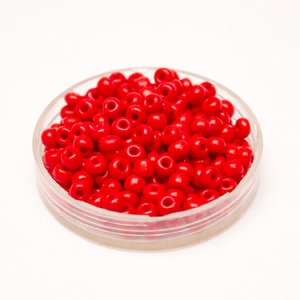 5 0 4.5mm Red Opaque Czech Seed Bead