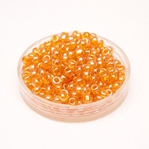 5 0 4.5mm Pumpkin Transparent Lustred Czech Seed Bead