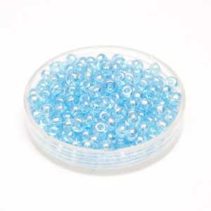 5 0 4.5mm Aquamarine Transparent Lustred Czech Seed Bead