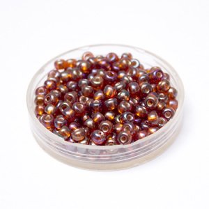5 0 4.5mm Topaz - Dark AB Silverlined Czech Seed Bead