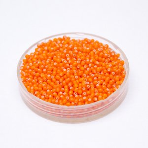 11 0 Czech Seed Bead Orange White Heart