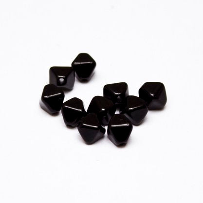 Black Bicone Czech Glass Bead 6mm