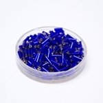 Bugle Bead Czech Glass Blue Royal Silver Lined 3' 6mm