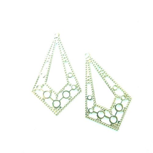 Chandelier Kite Drop Earring Frame Silver 40mm