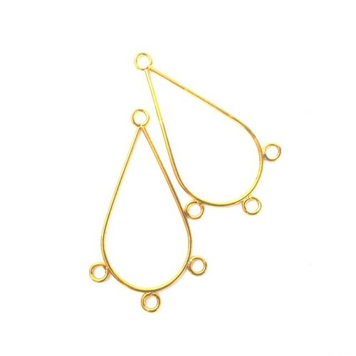 Chandelier Tear Drop Earring Frame Gold Plate 40mm