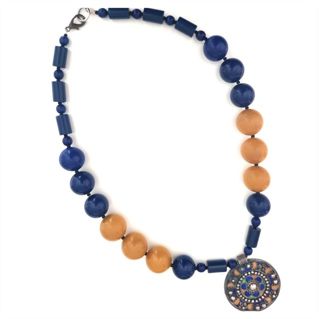 Boho Pendant Moroccan Kerkoba Necklace - SOLD!