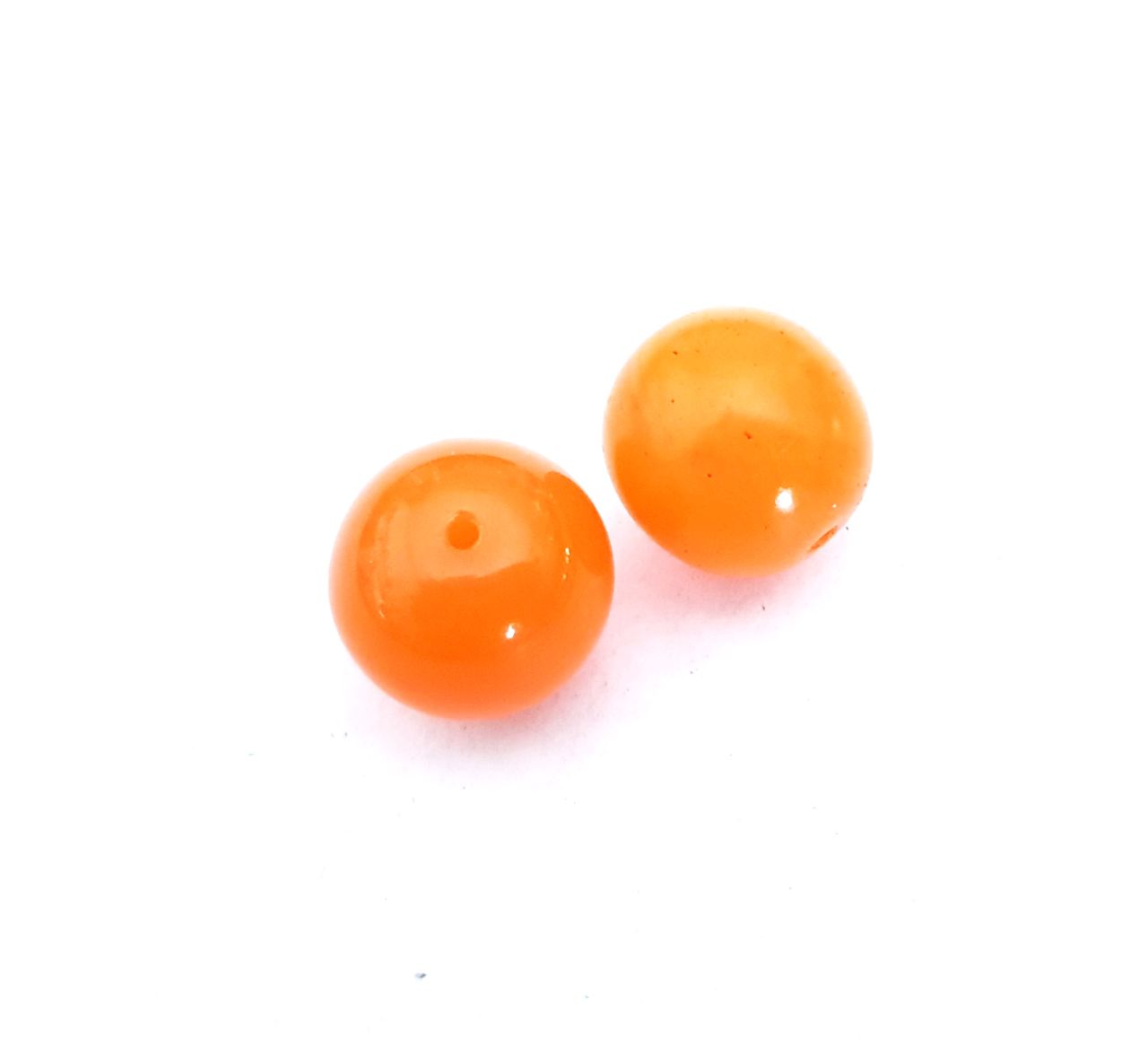 14mm Pumpkin Opalino Round Czech Glass Bead