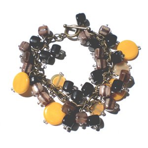 DIY Kit Retro Cluster Bracelet Mustard, Brown, Camel