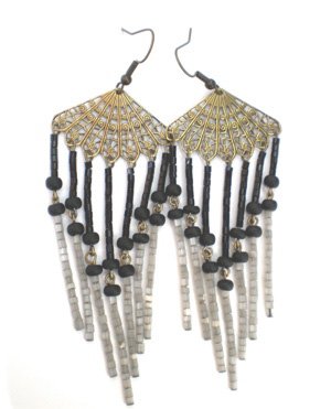 DIY Earring Deco Filigree Fan With Beaded Cascade