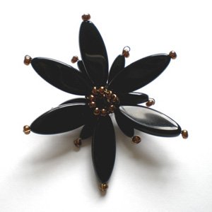 DIY Brooch Large Petal Woven Flower Jet