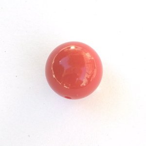 Lucite Bead Red Round 15mm