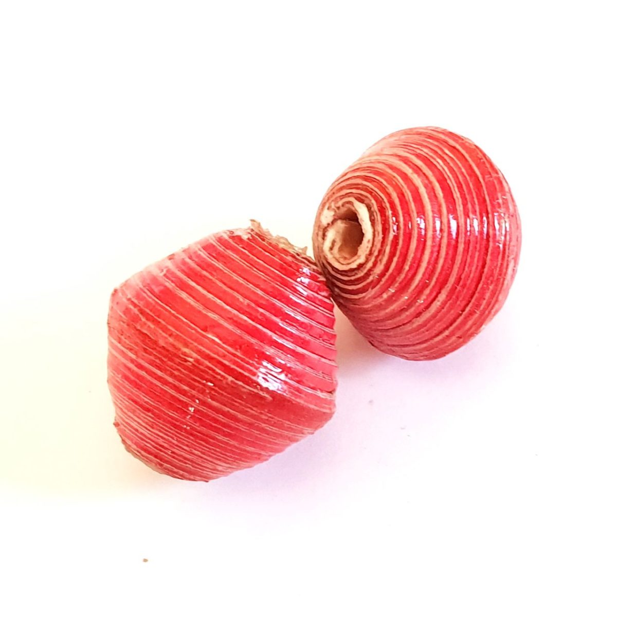 Ugandan Paper Bead Bicone Red 24mm