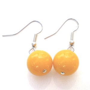 Retro Style Round Drop Mustard Earrings