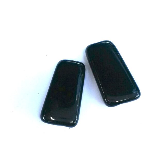 Black Trapezoid Czech Glass Bead 25x15mm