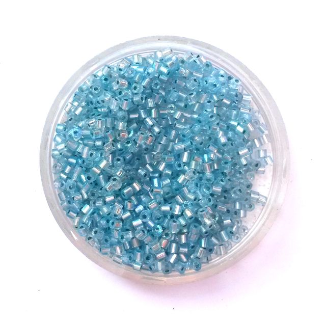 10 0 Aquamarine SolGel AB Silverlined Two Cut Hex Czech Bead