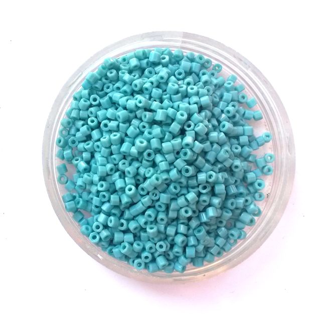 10 0 Aqua Blue Opaque Two Cut Hex Czech Seed Bead