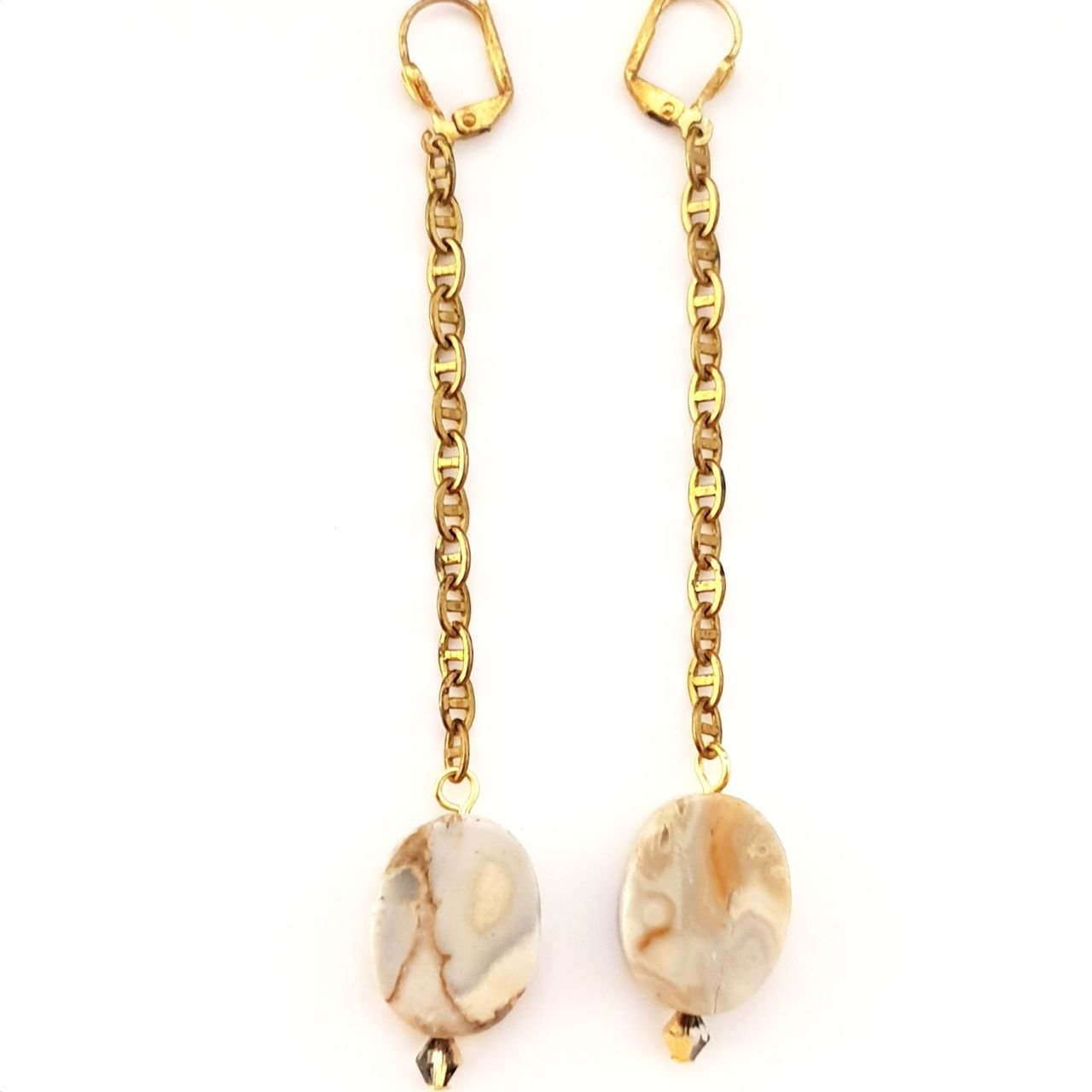 Boheme Gem Stone Drop Earrings Jasper