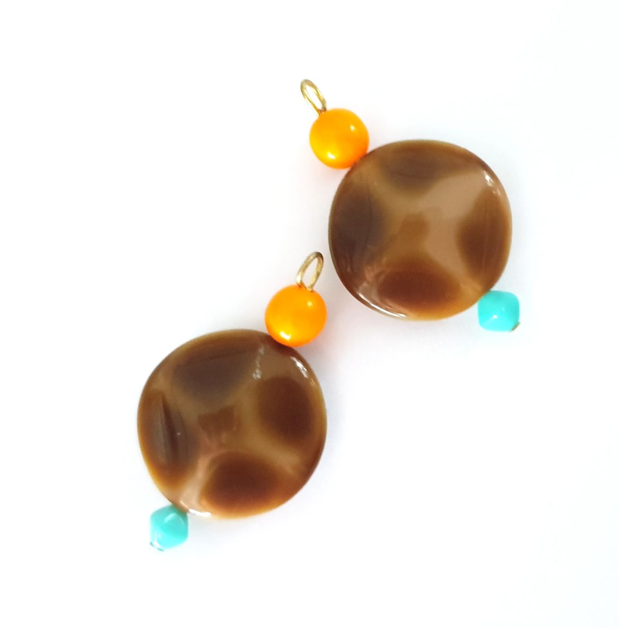 Boho Bead Link Lentil Aqua Pumpkin
