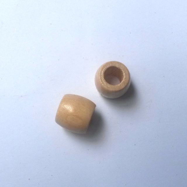 Wooden Bead Barrel Natural 12mm