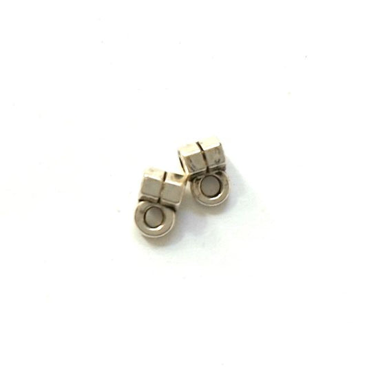 Hang Bead Bail 5mm with Loop Antique Silver Plate
