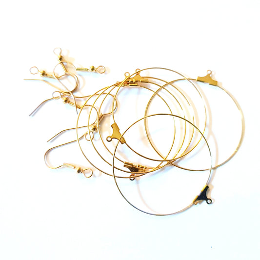 Earring Hoop Gold Plate Kit 35mm