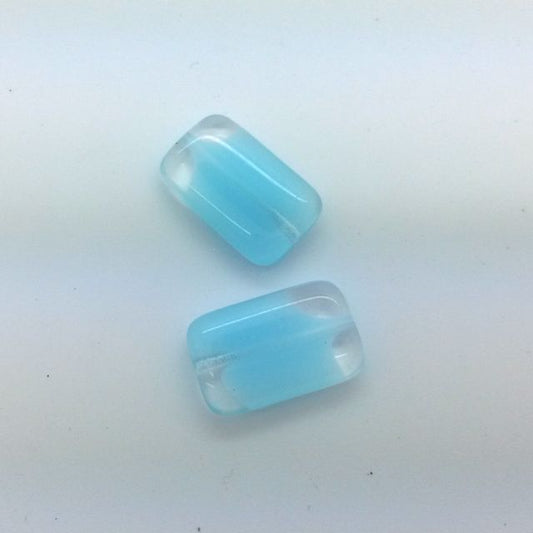 Rectangle 16x10mm Light Baby Blue Mix Czech Glass Bead