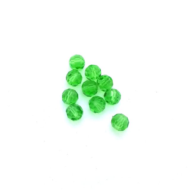 Machine Cut Czech Preciosa Crystal Round Peridot 5mm