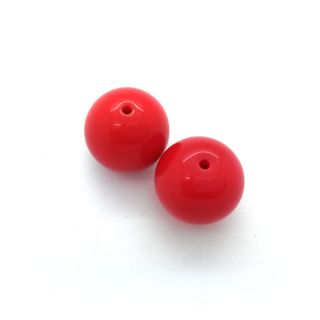 14mm Red Round Czech Glass Bead